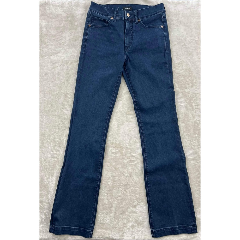 GUC Express Women's Mid Rise Bootcut Jeans Dark Wash Denim Size 8L 8 Long